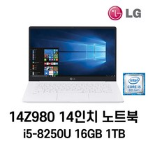 LG 중고노트북 LG gram 14인치 14Z980 i5-8250U 16GB 인텔 8세대 노트북, WIN11 Pro, 1TB, 코어i5 8250U, 화이트