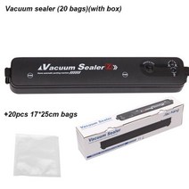 220V/110V 주방 진공 음식 씰러 자동 상업용 가정용 식품 실러 포장 기계 가방, CHINA_Sealer n20Bag nBox | US