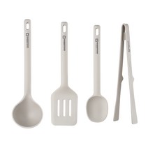 바겐슈타이거 에델 실리콘 키친툴 4종 국자+뒤집개+볶음스푼+스탠딩집게, 라이트, 1세트