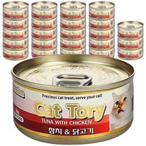 프리미엄 캣토리 고양이 캔 참치 + 닭고기 80g 24개
