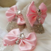 유아용품 어린이용 홀더 장난감 Dollbling 에메랄드 크라운 Baby Cirb Shoes 녹색 활 머리띠 세트 Bling Bebe 이름 발레 100 일 발레리나 공주 소녀 Fi, [03] 13-18 달, [17] A2