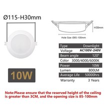 볼락집어등 미니 수중 집어등 LED 매우 얇은 최근 통 AC100-240V 패널 빛 6 와트-24 와트 밝은 따뜻한 화이, 02 10W_02 8PCS_01 3000K