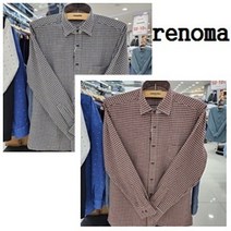 레노마셔츠 따뜻한 기모/더블 미디움/체크 밑 단 일자/옴므 일반핏 겨울 남방 RMWSGP304 -G