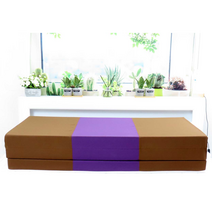 SEJEL.F (세젤에프) 3단 폴리 접이식 매트리스 고밀도 HR스펀지 싱글매트 브라운 & 퍼플 7.5CM, 블루 & 화이트