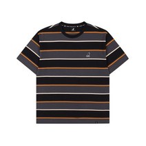 정품 캉골 멀티 컬러 스트라이프 티셔츠 2686 블랙 Multi color stripe T shirt BLACK