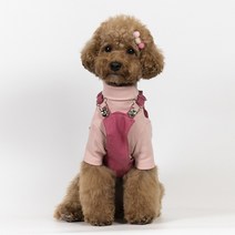 패션펫플 강아지 멜빵치마 원피스 치마 귀여운 강아지옷, 핑크