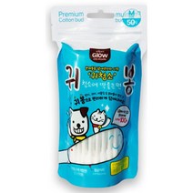 강아지 고양이 귀청소 순면 면봉 50개입 강아지귀세척 이어크리너 강아지귀세정제, 1개, 상세페이지참조