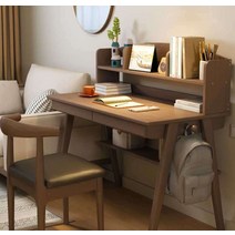 스터디카페책상 자습실 예비실 교육용 학원용 책상, 올 원목 호두색 80CM 의자