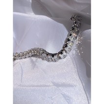 실버 스퀘어 테니스팔찌 4mm 체인 럭셔리 스타일링 레이어드 브레이슬릿