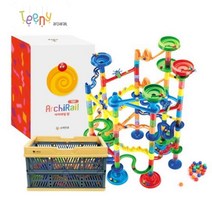 아키레일 두뇌발달 창의융합 건축교구 롤링 레일블록 탑 108p 유아블럭 청각