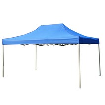 이동식 천막 체육대회 간이 농막 주차장 텐트 차고, 3x4.5 블랙 프레임 블루 3면 불투명 천