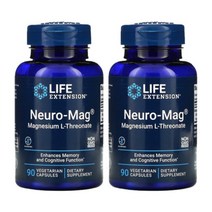 (아이허브) 2개X Life Extension 뉴로 마그네슘 L-트레오네이트 144mg 90베지캡슐 빠른직구