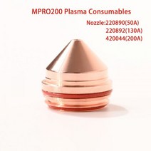 용접 노즐 mpro200 플라즈마 절단기 소모품 220890 220892 420044, 10개, 50a 노즐 220890, 10 Pcs+50A Nozzle 220890
