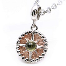 [GOLD STONE] 기베온 운석 펜던트 나미비아산 몰다바이트 첨부 Silver925 케이스 첨부 핑크 골드