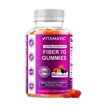 섬유질 보충 Vitamatic 2 Pack Prebiotic Fiber Gummies for Adults - 7G Extra Strength Zero Sugar Added 60 P, 60 Count (Pack of 1)