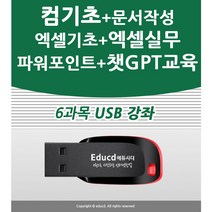 6종 컴퓨터 기초 종합 배우기 교육 + 한글문서작성+엑셀 기초 활용 강좌+ 파워포인트 피피티 ppt 활용+ 챗gpt 입문 활용 가이드 ( 책 교재 서적 보다 좋은 usb 강좌 )