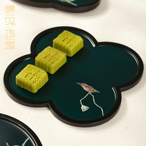 나전칠기자개장 Jinbei 전설 자개 칠기 차 트레이 가정용 세트 고대 스타일 넣어 컵 드라이 브루 대만 바다, [01] 그린 로터스 물총새 차 쟁반 세트
