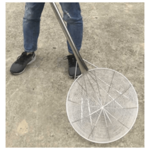 스테인레스 대형 긴 손잡이 뜰채 건지게 거름망 낚시, 36cm 메쉬 직경 1.2m T자형 파워 핸들