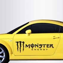 Monster Energy 로고 캠핑 데칼 포인트 스티커 내차꾸미기 자동차데코, 중형, 블랙