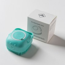 애완 동물 강아지 실리콘 입욕 브러시 관개 액체 개 용품 애완 동물 마사지 브러시 입욕 샴푸 브러시 고양이 마사지 빗, 스퀘어 블루