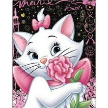 다이아몬드 페인팅 만화 초상화 풀 라운드 모자이크 자수 크로스 스티치 아트 방 DIY 장식, 30x40cm, mary cat