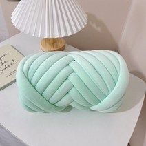 핸드니팅 자이언트얀 빅얀 점보얀 뜨개질 암니팅 가방 방석 1kg, 벨벳 민트 1kg