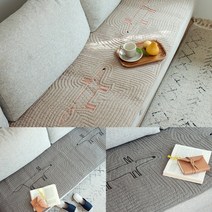 여우 퀼트 쇼파패드 4인용-카키그레이 쇼파토퍼 소파천 소파천 소파토퍼 쇼파방석 소파덮개 소파패드, 4인용-베이지
