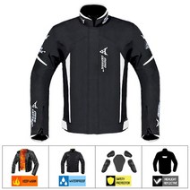 오토바이 자켓 슈트 잠바 motorbike jacket men 방수 motocross suit protection windproof 승마 보호 투어링 겨울, 1702-화이트 재킷, XL, 협력사