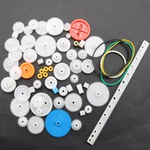 기어랙63 종류 손 DIY 장난감 플라스틱 기어 키트 도르래 벨트 샤프트 로봇 모터 베벨 세트 웜 취미 슬롯, 한개옵션0