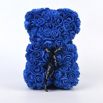 초등학생 졸업식 꽃다발 어린이집 학사모 발렌타인 데이 선물 25cm 장미 꽃에서 테디 베어 꽃과 곰 빨간, 03 파란