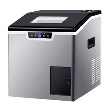 가정용 제빙기 휴대용 아이스 큐브 메이커 전기 미니 소형 냉장고 ice maker 40kg 대형 제빙 앰프 샵 ktv bar 용 올인원 머신 자동 크러셔 분쇄, 은, 크