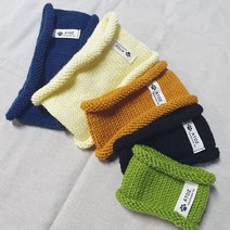 아토즈 핸드메이드 뜨개 강아지 고양이 넥워머 니트 목도리 목폴라, L, 황토색