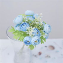 실크플라워 네송이 라넌큘러스 피크 4P 번들 부쉬 조화꽃, Blue(블루)