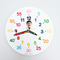 유스디자인 교육용 벽시계 사진 포토 인쇄 아이방 인테리어 무소음 벽시계, 2.디자인B, 2.하단