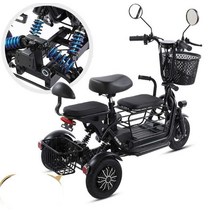 세발전기자전거 2인승 3인승 폴딩 접이식 펫바이크, 상세이페이지 참고, 리튬 배터리 8A 30km 주행 - 색상문의