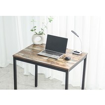 비셀리움 모던테이블 철제 1인용 테이블 일자형 서재 컴퓨터 책상 600 800 1000, 800_블랙프레임_클래식그레이