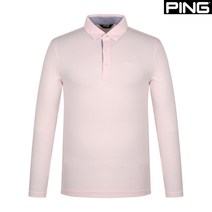 핑 핑(PING) 골프웨어 핑크 남성 잔조직 카라 긴팔 티셔츠 112B1TO903_PK