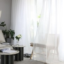 샤르르 쉬폰커튼 북유럽 감성 울트라 소프트 화이트 쉬어 커튼 거실 얇은 명주 창 14