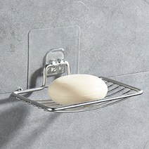 에스라이프 접착식 스텐 비누받침대 5개세트, 투명(접착패드색)5개