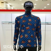 파사디 파사디 골프 남성 간절기 와펜 프린트 하이넥 반목 긴팔 티셔츠 Q20FTP005M-1