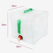 캠핑물통 생수 물 물통 캠핑 20l water bag water container 야외 접이식 통 투명 pvc 대형 접이식 병 car camp storage bucket, 20리터 투명