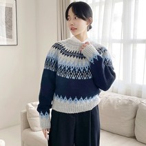 울 노르딕 래글런 니트티