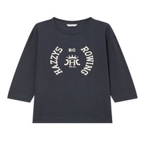 헤지스 그레이 레터링배색 면혼방 7부소매티셔츠 HSTS2C706G3