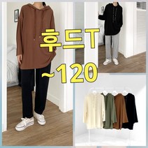 빅너스언니 빅사이즈 휘뚜루마뚜루 후드 레터링T ~120 데일리티셔츠 스판티셔츠 루즈핏후드티셔츠