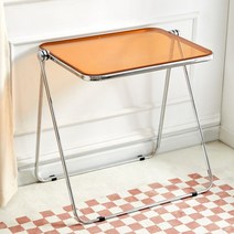 아크릴 미드센추리 철제 테이블 탁자 책상 식탁 접이식 나혼, H