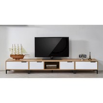 베이직 개방형 와이드 낮은 TV다이 거실장 2400 (6색) 텔레비전 tv 세련된, 메이플화이트