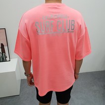 구스마켓 남성용 스카치 야광 영문 레터링 오버핏 반팔 티셔츠 (5color)