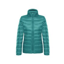 어닝 테라스 차량용 비가림 천막 JuneLove-휴대용 스탠드 칼라 오리털 코트 및 재킷 여성용 95% 초경량 솔리드 겨울 아웃웨어, [04] XXL, [24] Blake blue