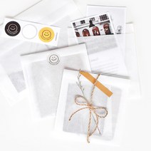 [핸즈픽] 화이트 반투명 페이퍼백 100장 엽서 카드 포토카드 포장용 종이봉투 구디백 유산지 노루지, 100개입, 화이트(30g)