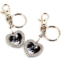 라베끄 럭셔리 큐빅하트 사진액자 열쇠고리 자동차키홀더 키체인 가방키링 Heart Cubic photo frame key ring